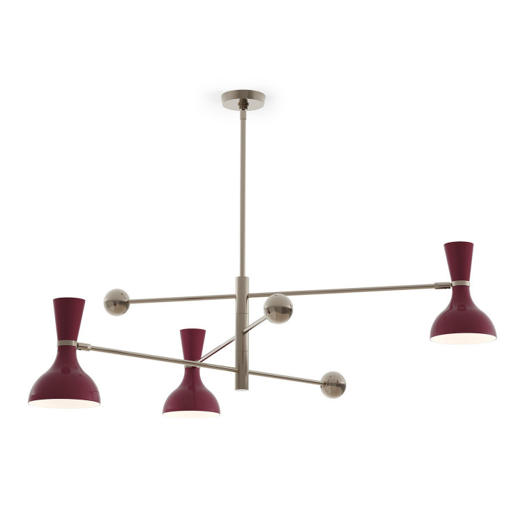 Robert Abbey - SM11SM - Three Light Pendant - Clare - Polished Nickel w/Sugar PluM Painted