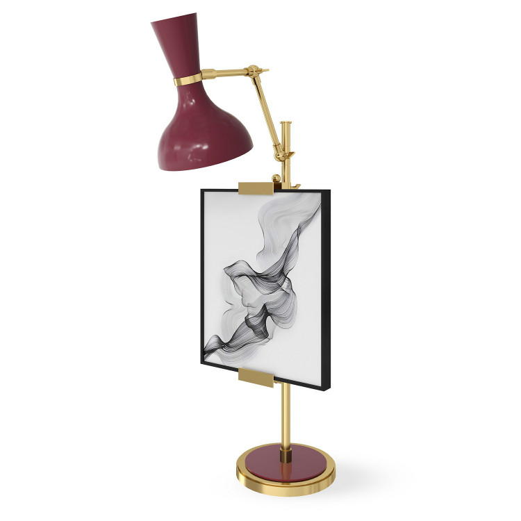Robert Abbey - SM14SM - One Light Table Easel - Clare - Modern Brass w/Sugar Plum Painted