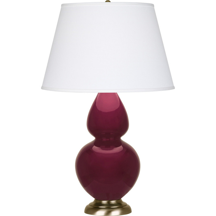 Robert Abbey - SM20X - One Light Table Lamp - Double Gourd - Sugar Plum Glazed Ceramic w/Antique Natural Brass
