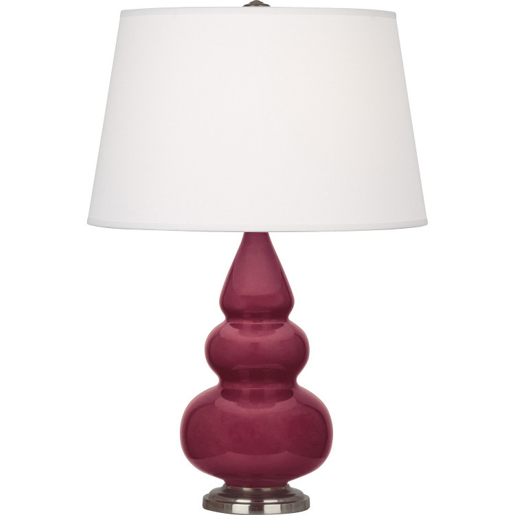 Robert Abbey - SM32X - One Light Accent Lamp - Small Triple Gourd - Sugar Plum Glazed Ceramic w/Antique Silver