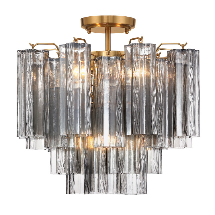 Crystorama - ADD-300-AG-SM_CEILING - Four Light Semi Flush Mount - Addis - Aged Brass
