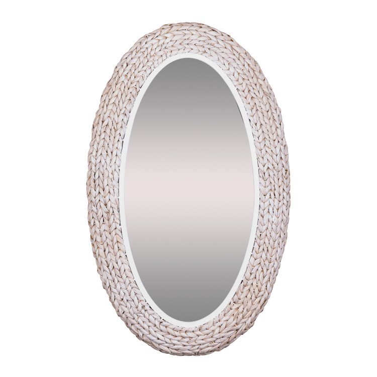 Varaluz - 457MI24MWW - Wall Mirror - Athena - Matte White/Whitewash Seagrass