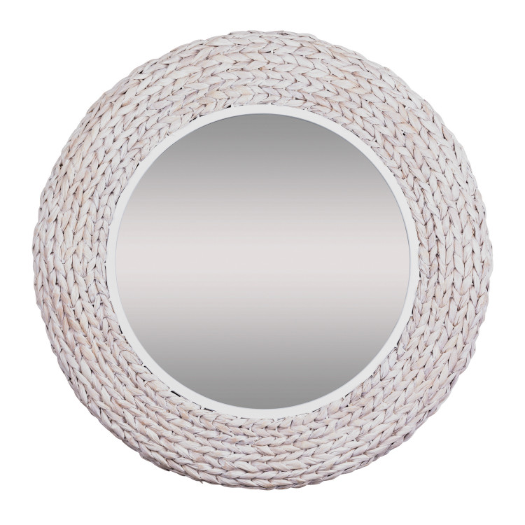 Varaluz - 457MI30MWW - Wall Mirror - Athena - Matte White/Whitewash Seagrass