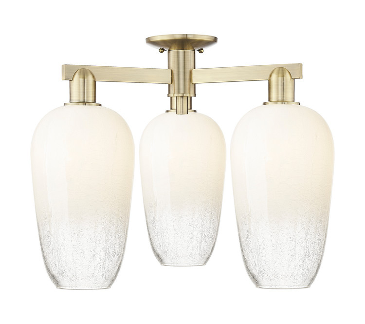 Innovations - 716-3F-AB-G484-7OP - Three Light Semi-Flush Mount - Arcadia - Antique Brass