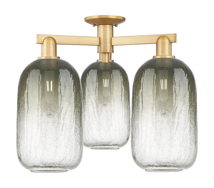 Innovations - 716-3F-BB-G482-7SL - Three Light Semi-Flush Mount - Arcadia - Brushed Brass