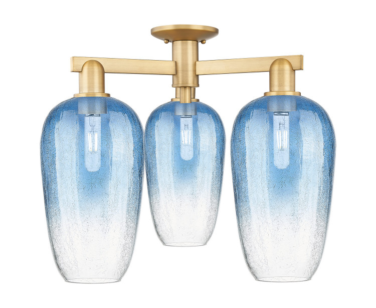 Innovations - 716-3F-BB-G484-7SB - Three Light Semi-Flush Mount - Arcadia - Brushed Brass