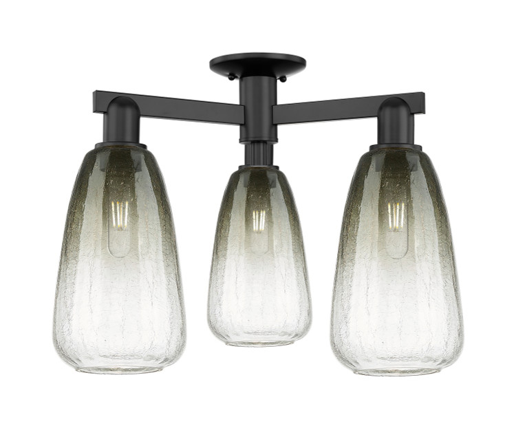 Innovations - 716-3F-BK-G480-6SL - Three Light Semi-Flush Mount - Arcadia - Matte Black