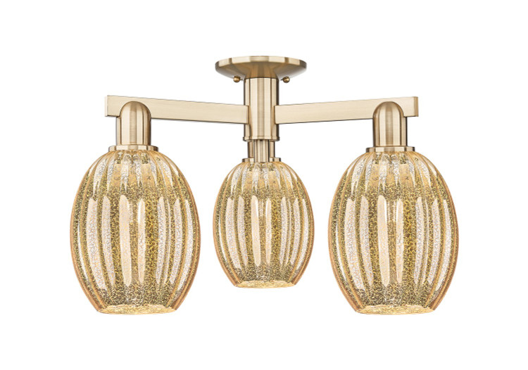 Innovations - 716-3F-CB-G459-6ME - Three Light Semi-Flush Mount - Arcadia - Champagne Bronze