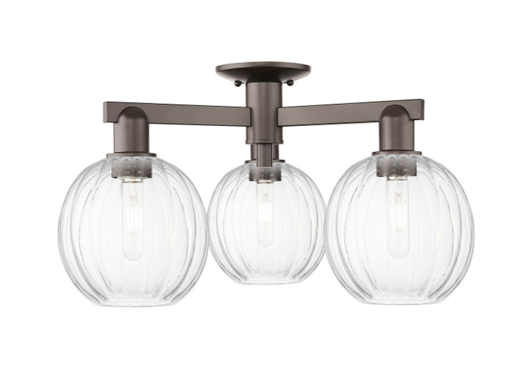 Innovations - 716-3F-OB-G458-7CL - Three Light Semi-Flush Mount - Arcadia - Oil Rubbed Bronze