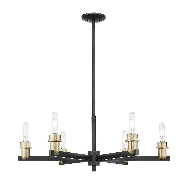 Innovations - 716-6CR-BAB - Six Light Chandelier - Arcadia - Black Antique Brass