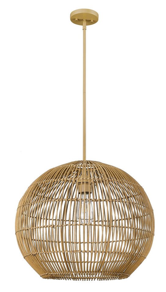 Acclaim Lighting - IN20006WK - One Light Pendant - Berkshire - Tan Metal with Camel Rattan