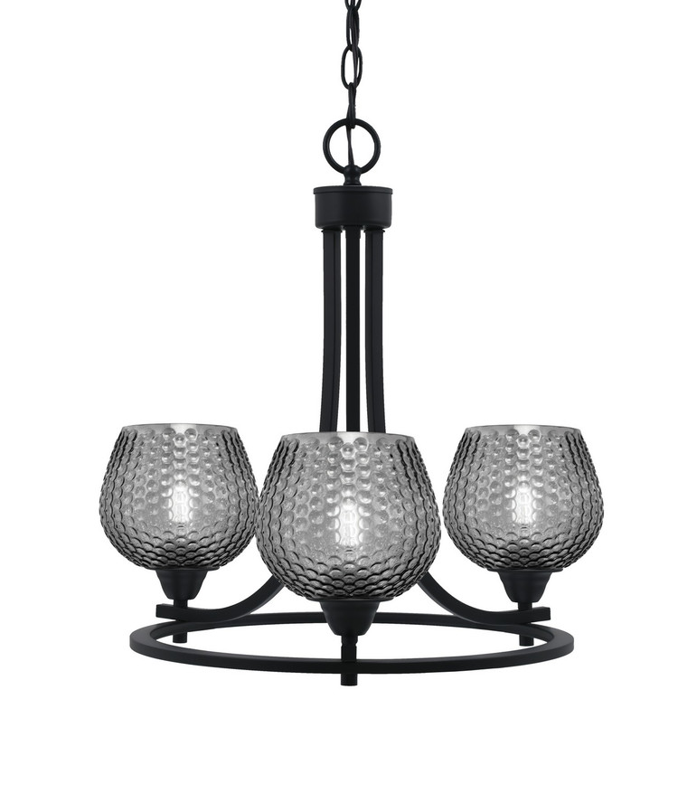 Toltec Lighting - 3403-MB-4602 - Three Light Chandelier - Paramount - Matte Black