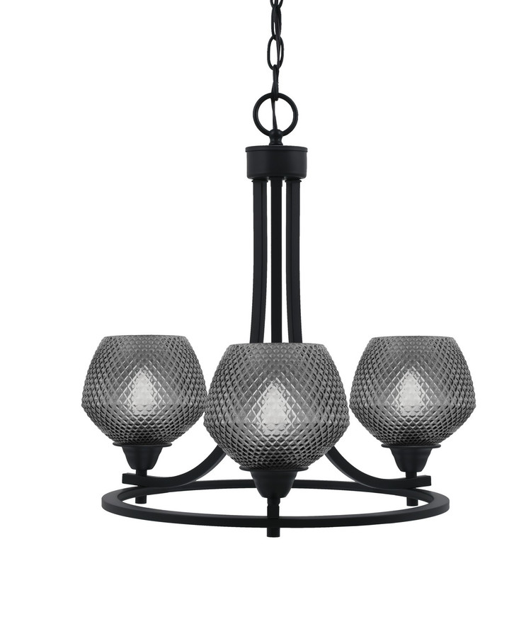 Toltec Lighting - 3403-MB-4622 - Three Light Chandelier - Paramount - Matte Black