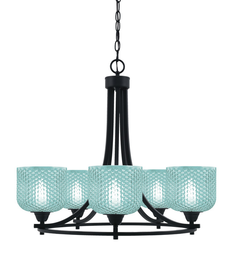 Toltec Lighting - 3405-MB-4615 - Five Light Chandelier - Paramount - Matte Black