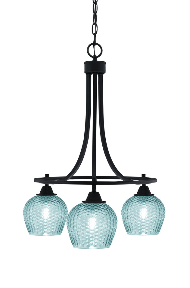 Toltec Lighting - 3413-MB-4605 - Three Light Chandelier - Paramount - Matte Black