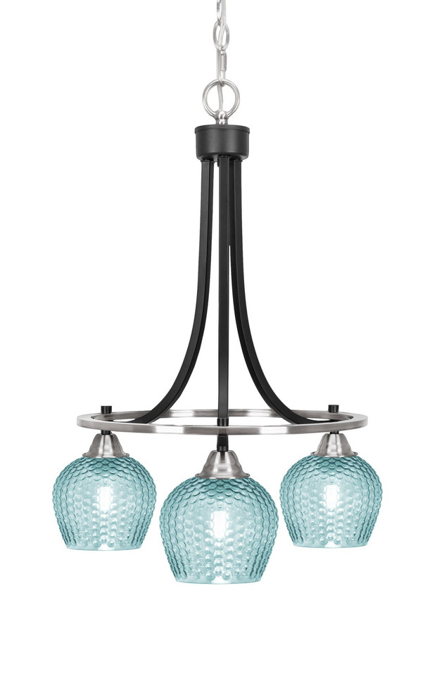 Toltec Lighting - 3413-MBBN-4605 - Three Light Chandelier - Paramount - Matte Black & Brushed Nickel