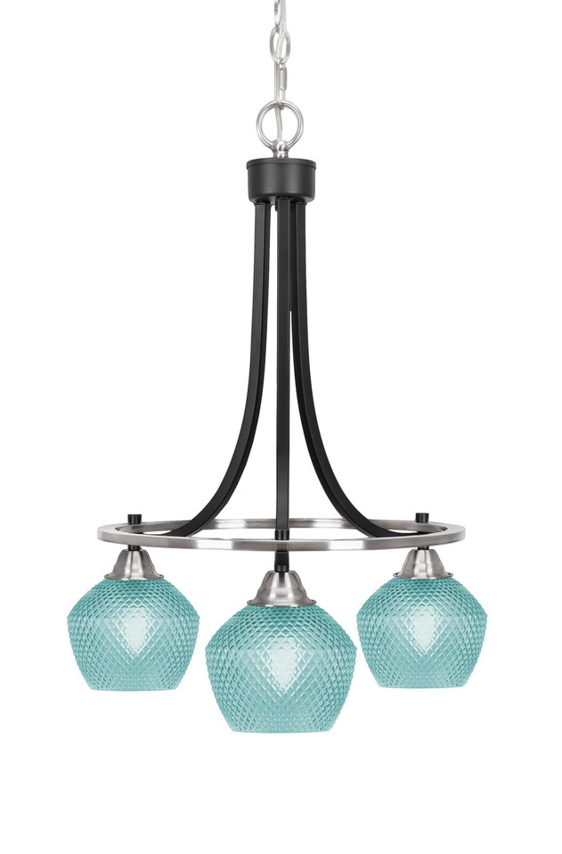 Toltec Lighting - 3413-MBBN-4625 - Three Light Chandelier - Paramount - Matte Black & Brushed Nickel