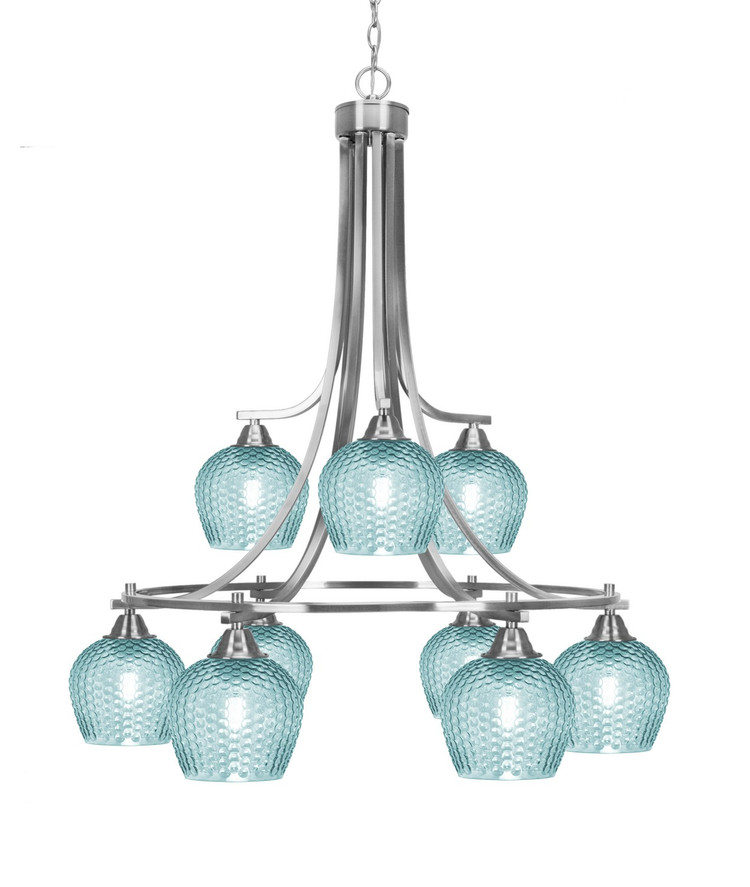 Toltec Lighting - 3419-BN-4605 - Nine Light Chandelier - Paramount - Brushed Nickel