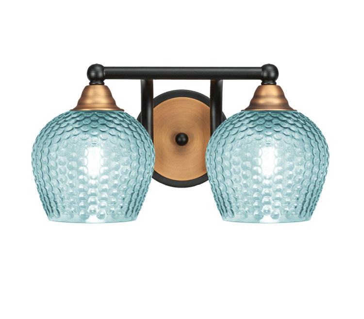 Toltec Lighting - 3422-MBBR-4605 - Two Light Bath Bar - Paramount - Matte Black & Brass