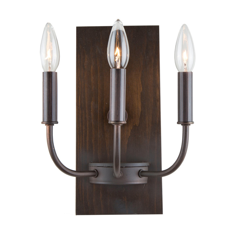 Artcraft - AC11053BU - Three Light Wall Mount - Aberdeen - Brunito bronze & light wood Artcraft - AC11053BU - Three Light Wall Mount - Aberdeen - Brunito bronze & light wood