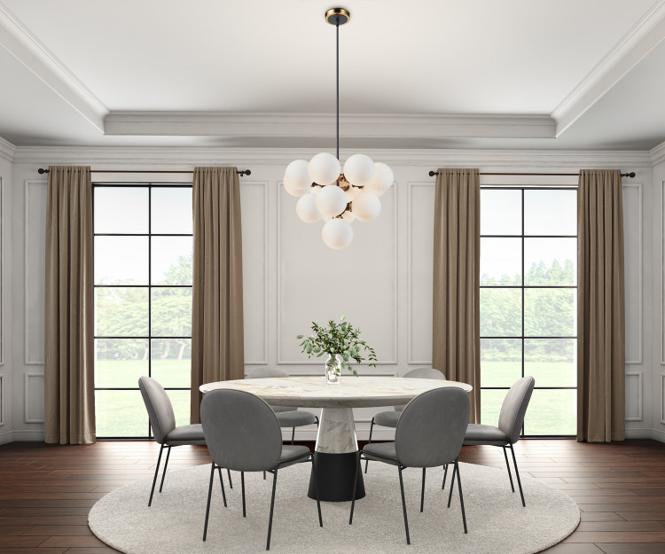 Artcraft - AC11872WH - 13 Light Chandelier - Gem - Black and Brushed Brass