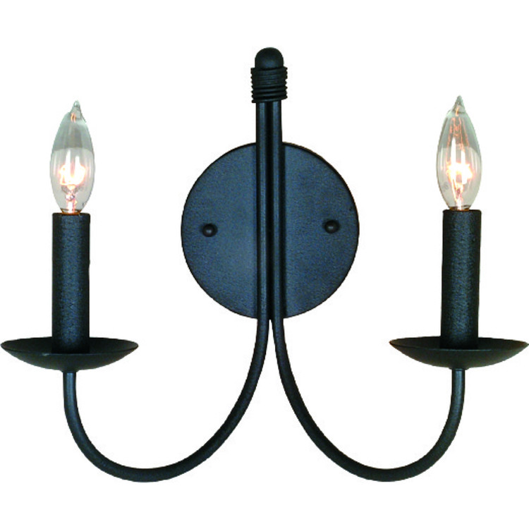 Artcraft - AC3782EB - Two Light Wall Mount - Wrought Iron - Ebony Black