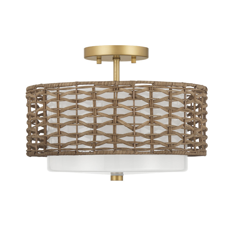 Hunter - 48211 - Two Light Semi Flush Mount - Laila - Luxe Gold