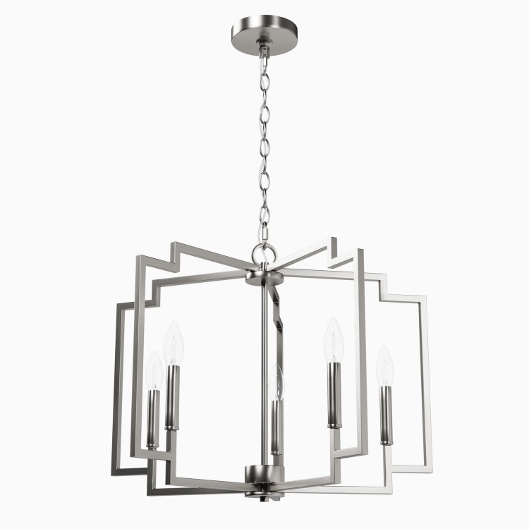 Hunter - 49070 - Five Light Chandelier - Zoanne - Brushed Nickel
