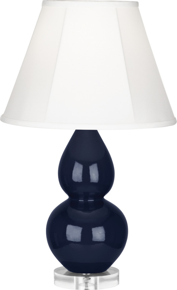 Robert Abbey - MB13 - One Light Accent Lamp - Small Double Gourd - Midnight Blue Glazed Ceramic w/Lucite Robert Abbey - MB13 - One Light Accent Lamp - Small Double Gourd - Midnight Blue Glazed Ceramic w/Lucite