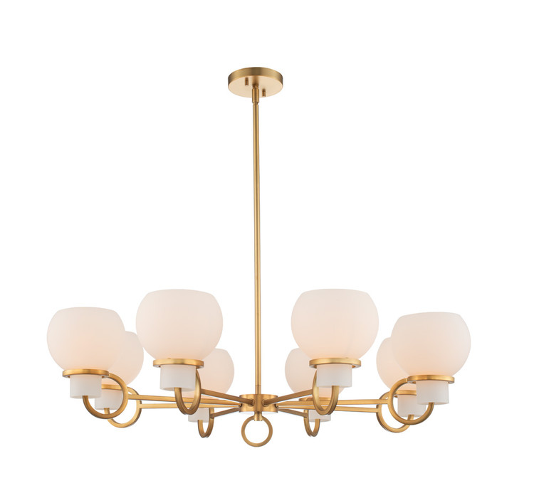 Kalco - 513073WB - Eight Light Chandelier - Ascher - Winter Brass