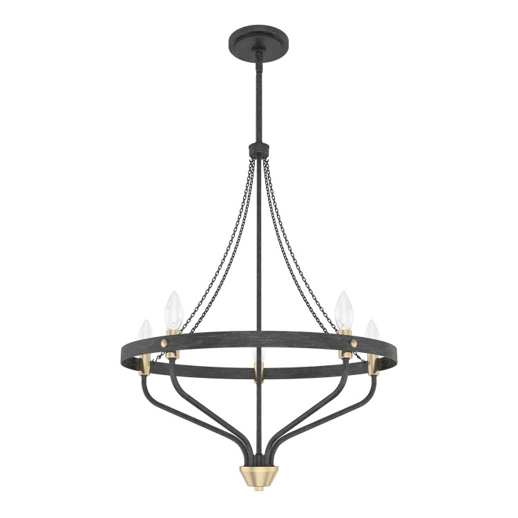 Hunter - 19793 - Five Light Chandelier - Merlin - Rustic Iron
