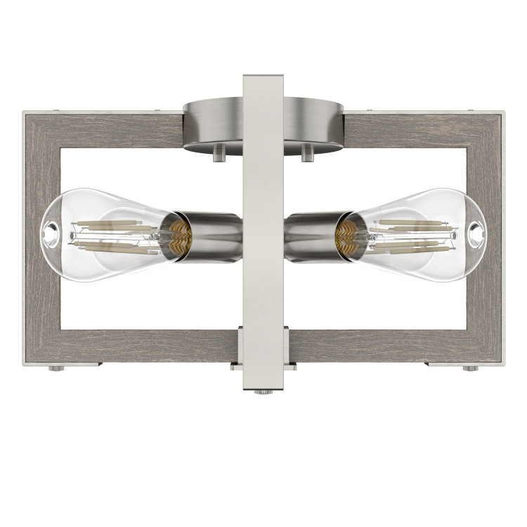Hunter - 19817 - Four Light Flush Mount - Woodburn - Brushed Nickel
