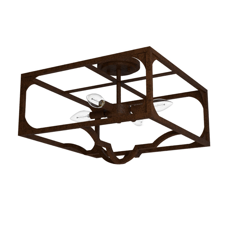 Hunter - 19984 - Four Light Semi Flush Mount - Highland Hill - Textured Rust