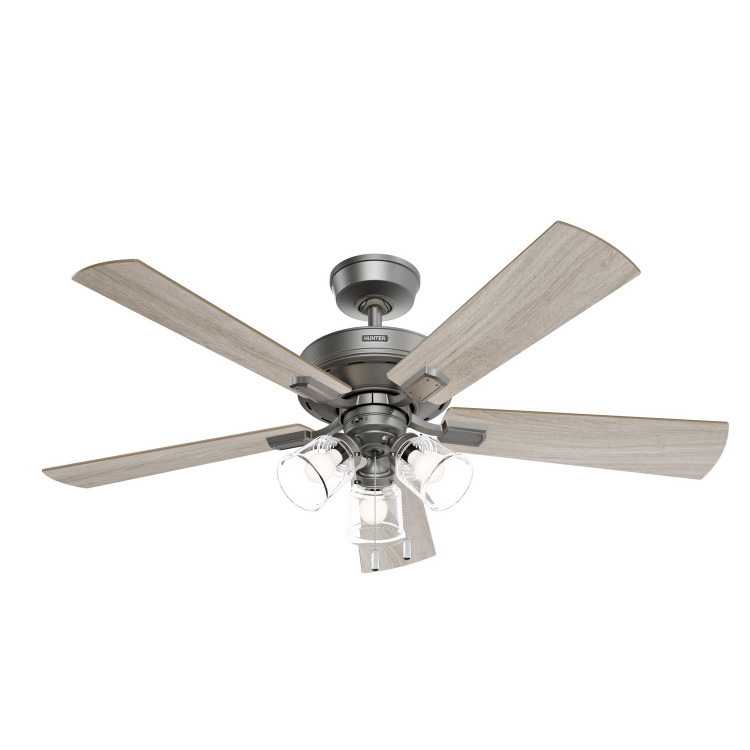 Hunter - 52534 - 52Ceiling Fan - Crestfield - Matte Silver