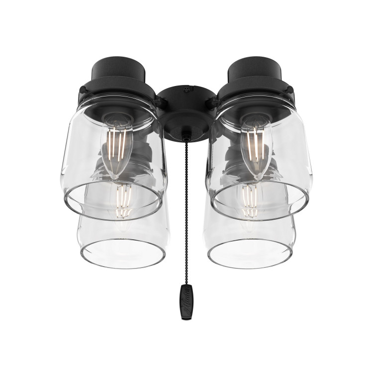 Hunter - 99386 - Four Light Fitter - Original - Matte Black