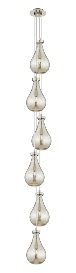Innovations - 106-451-1P-SN-G451-7ME - Six Light Pendant - Downtown Urban - Brushed Satin Nickel
