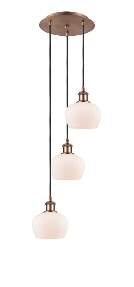 Innovations - 113B-3P-AC-G91 - Three Light Pendant - Ballston - Antique Copper