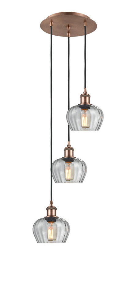 Innovations - 113B-3P-AC-G92 - Three Light Pendant - Ballston - Antique Copper