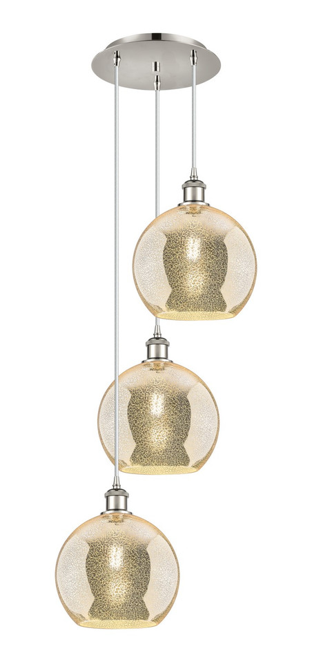 Innovations - 113B-3P-PN-G128-10 - Three Light Pendant - Ballston - Polished Nickel