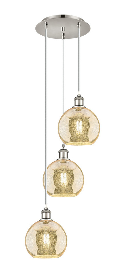 Innovations - 113B-3P-PN-G128-8 - Three Light Pendant - Ballston - Polished Nickel