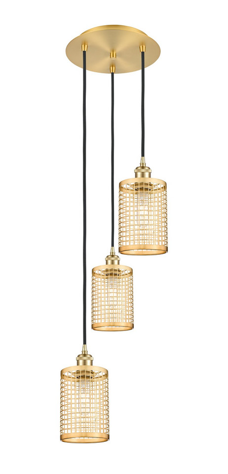 Innovations - 113B-3P-SG-M18-SG - LED Pendant - Downtown Urban - Satin Gold
