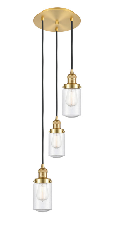 Innovations - 113F-3P-SG-G314 - Three Light Pendant - Franklin Restoration - Satin Gold