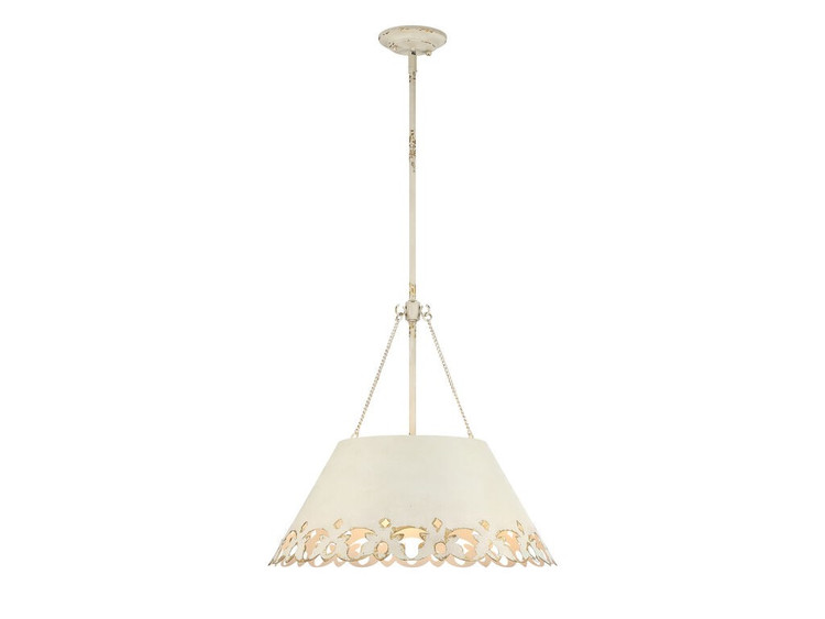 Golden - 0883-5P AI - Five Light Pendant - Eloise - Antique Ivory
