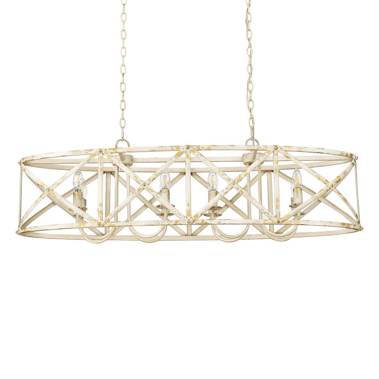 Golden - 0890-LP AI - Eight Light Linear Pendant - Alcott - Antique Ivory