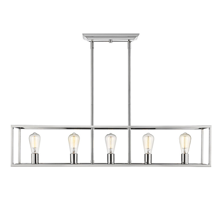 Golden - 2072-LP CH - Five Light Linear Pendant - Wesson - Chrome