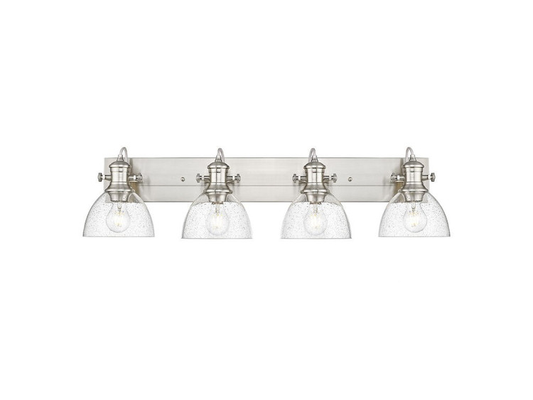 Golden - 3118-BA4 PW-SD - Four Light Vanity - Hines - Pewter