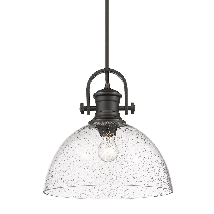 Golden - 3118-L RBZ-SD - One Light Pendant - Hines - Rubbed Bronze