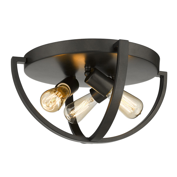 Golden - 3167-FM15 EB - Three Light Flush Mount - Colson - Etruscan Bronze