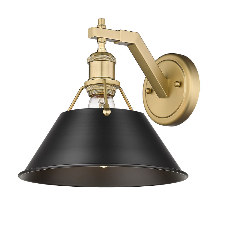 Golden - 3306-1W BCB-BLK - One Light Wall Sconce - Orwell - Brushed Champagne Brass