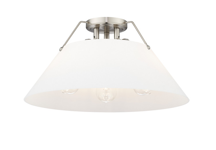 Golden - 3306-3FM PW-OP - Three Light Flush Mount - Orwell - Pewter Golden - 3306-3FM PW-OP - Three Light Flush Mount - Orwell - Pewter
